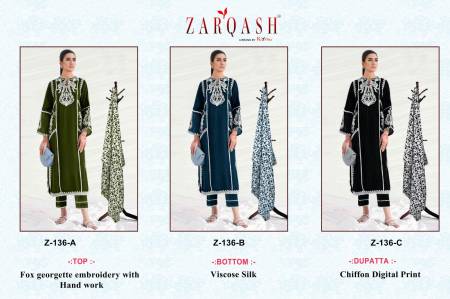 Zarqash Z 136 Pakistani Suit Catalog